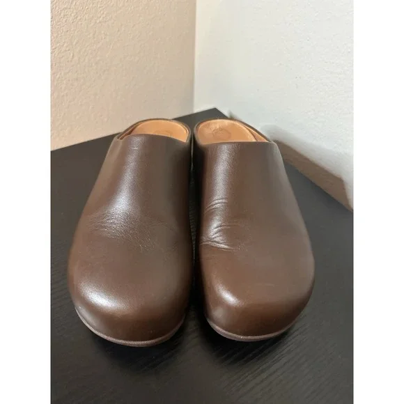 FITFLOP Shuv Womens Size US 9 Leather Clogs Mules Light Tan UK 7 EU 41 - Picture 2 of 7